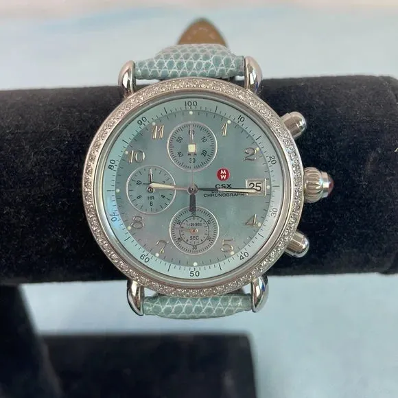 Michele Csx Blue Mother of Pearl Diamonds Watch