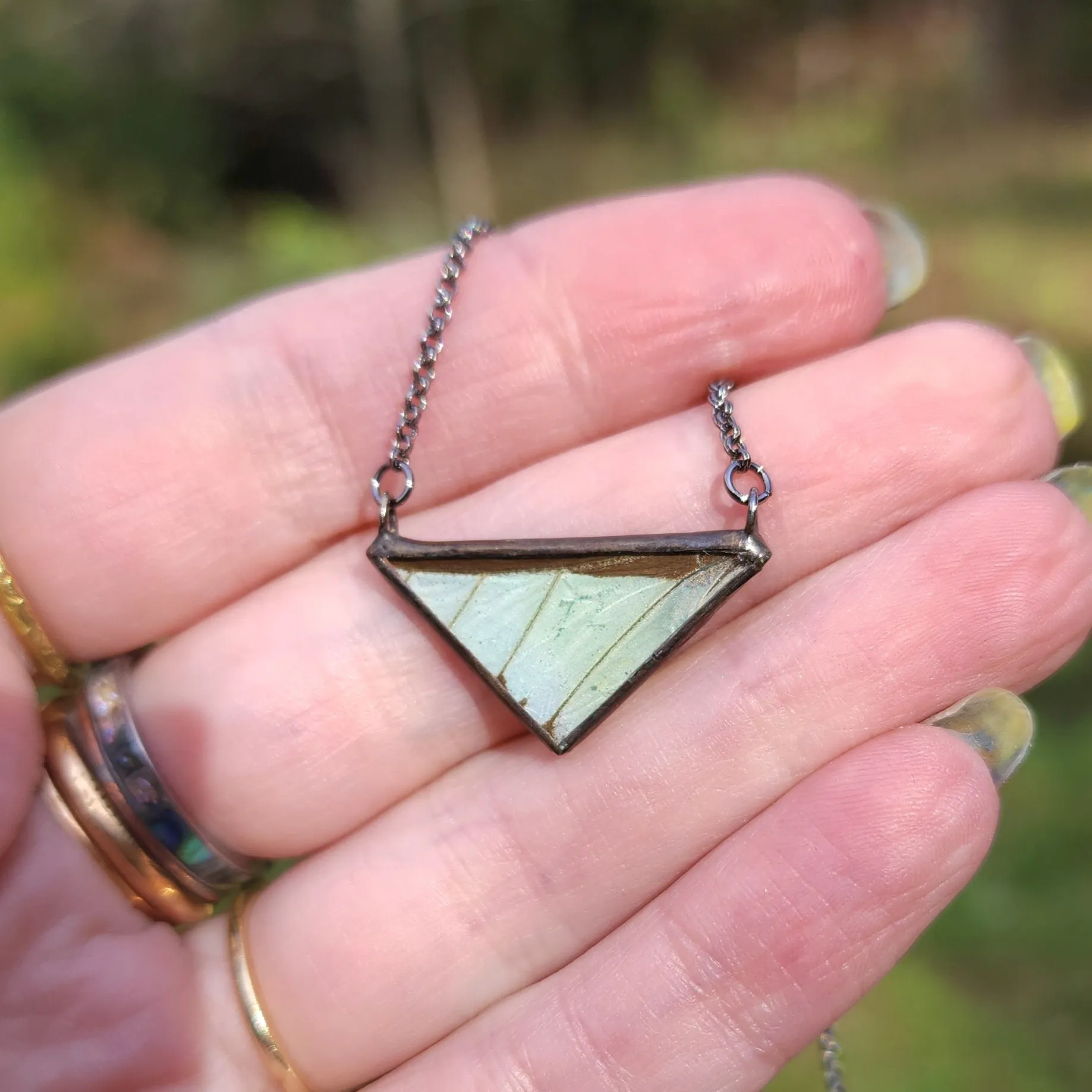 Mint Green Butterfly Necklace