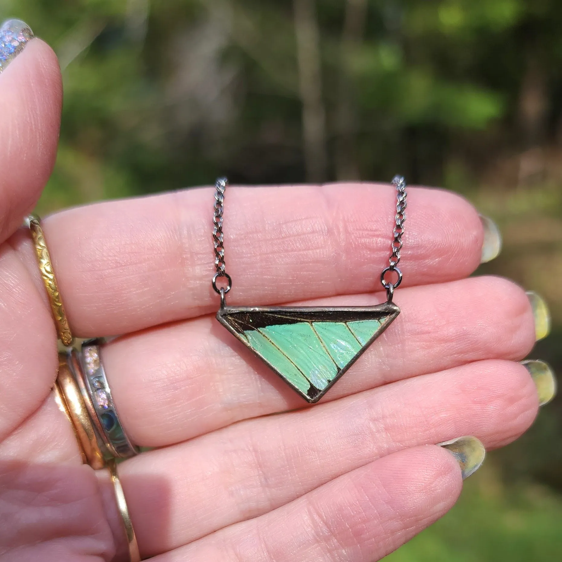 Mint Green Butterfly Necklace