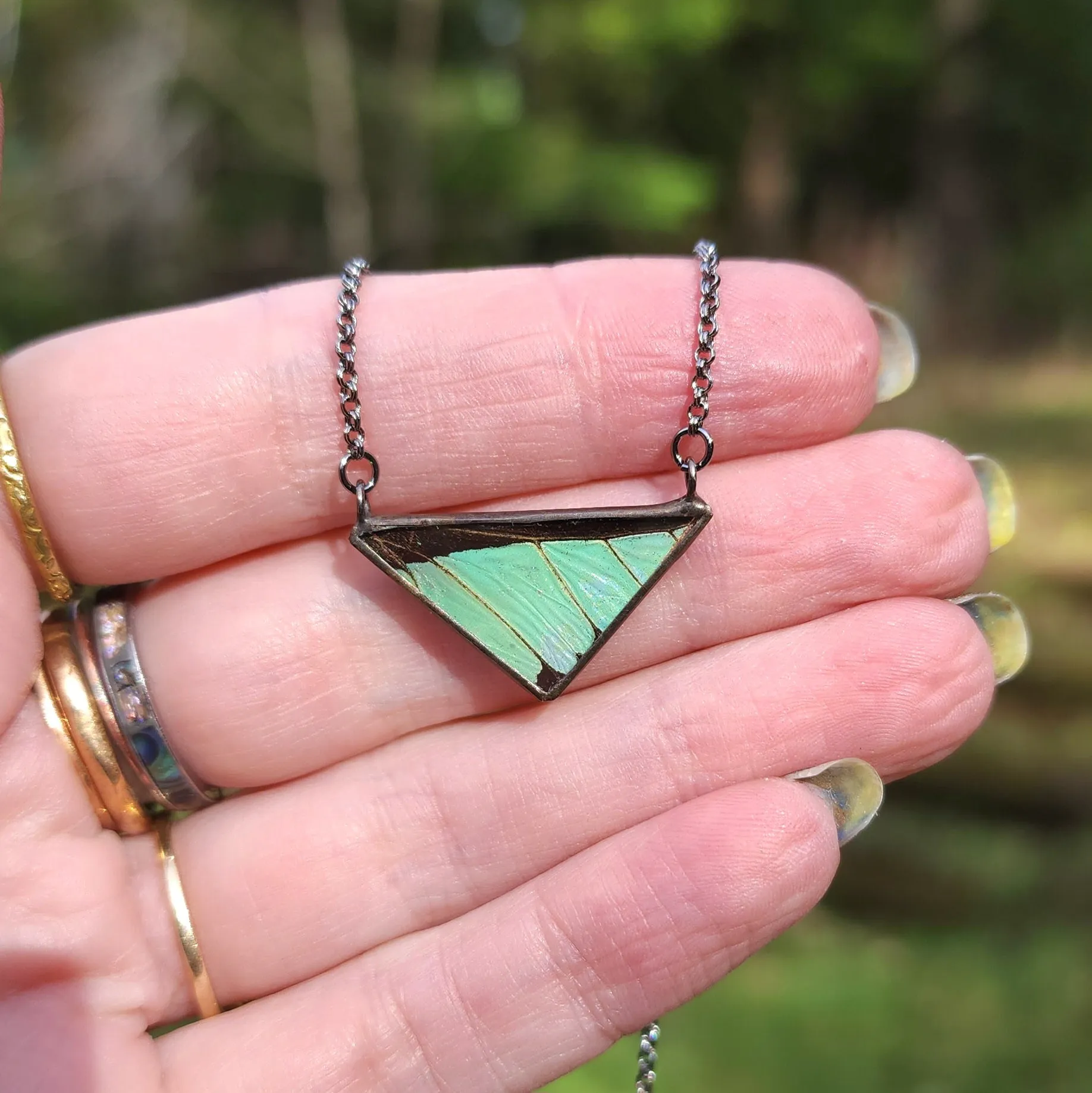 Mint Green Butterfly Necklace