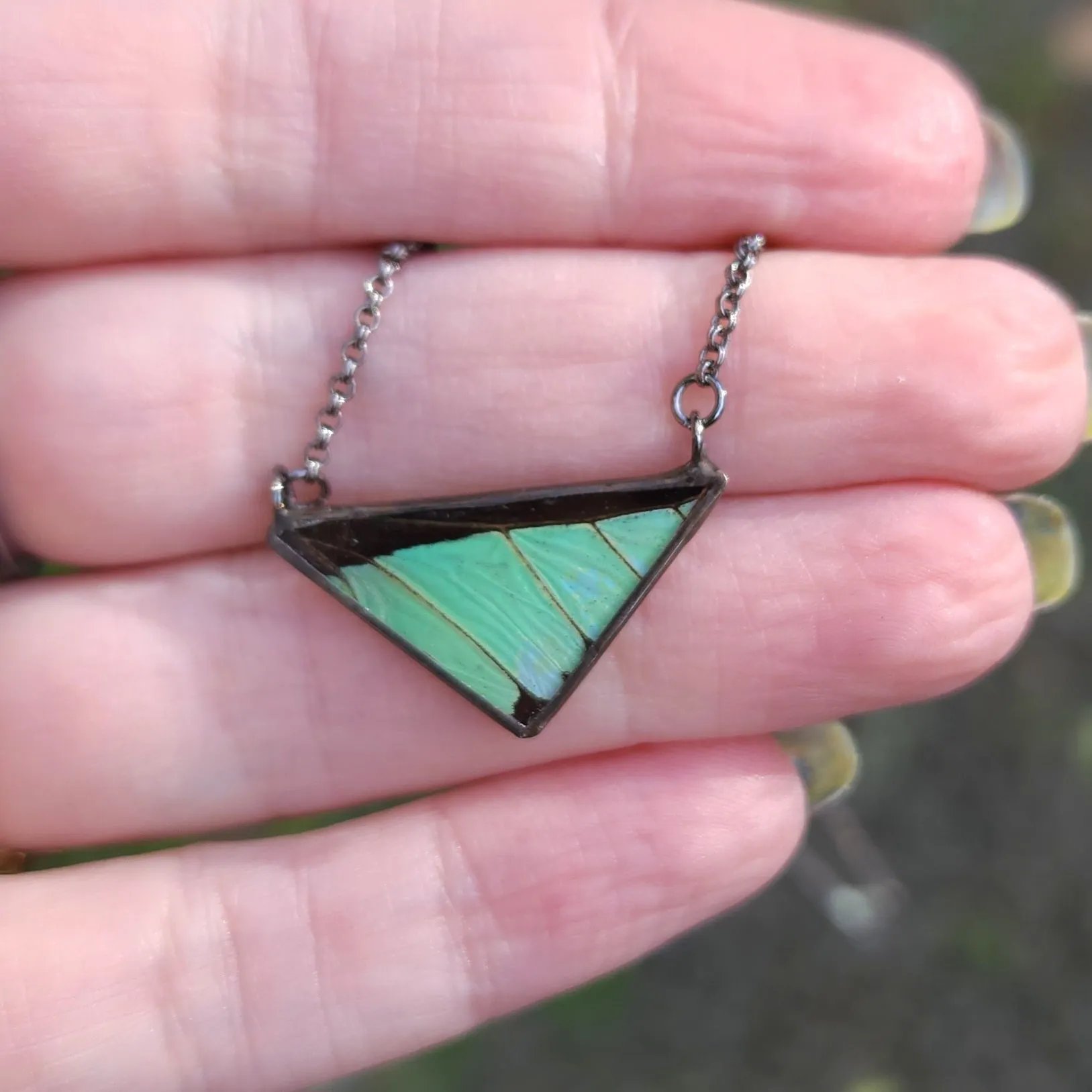 Mint Green Butterfly Necklace