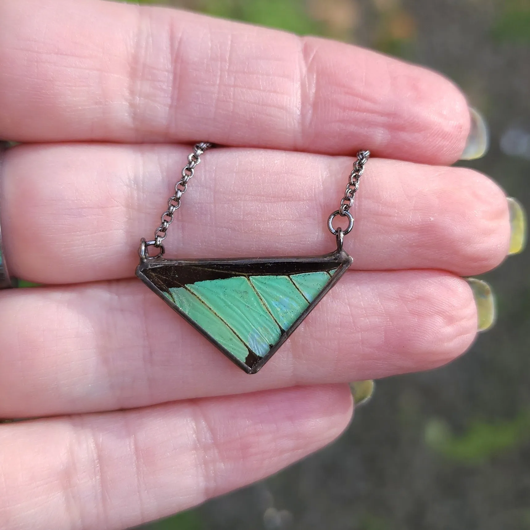 Mint Green Butterfly Necklace