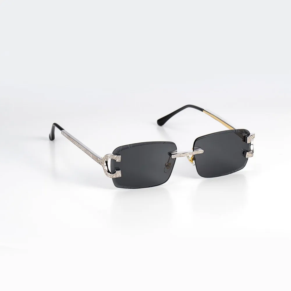 Moissanite Diamond Classic Sunglasses 14K Gold