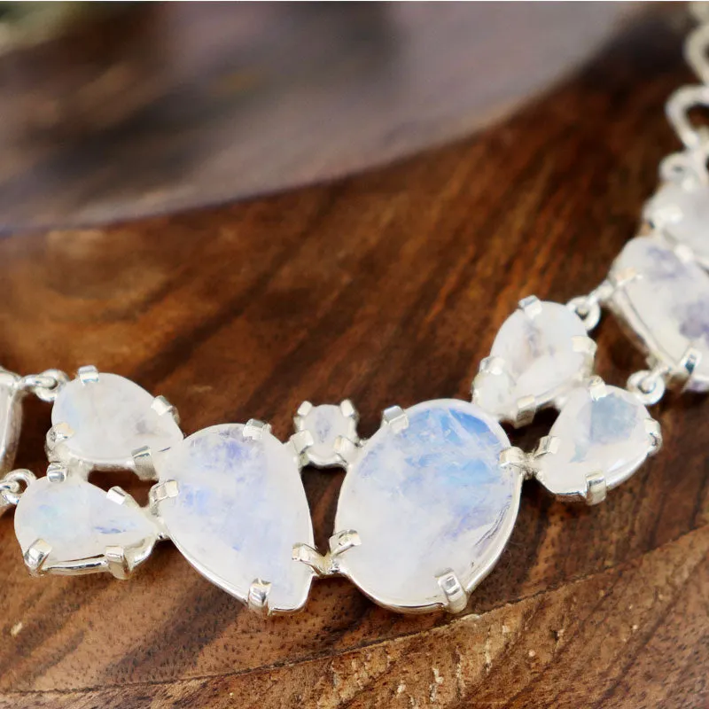 Moonstone Chunky Gemstone Bohemian Necklace