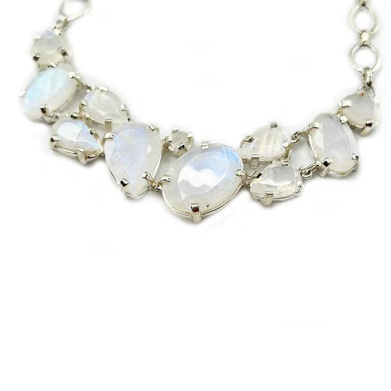 Moonstone Chunky Gemstone Bohemian Necklace