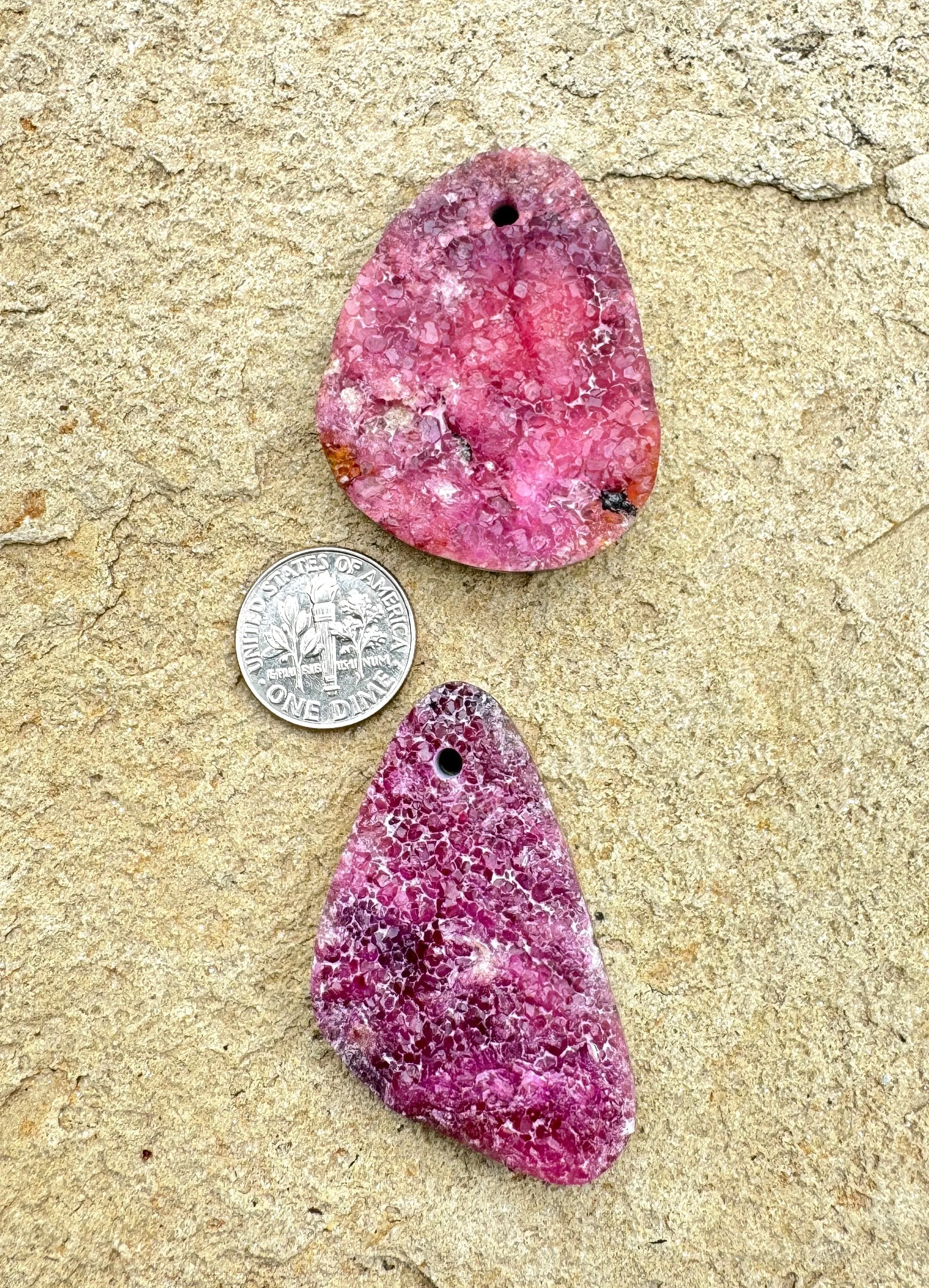 Natural Surface Cabalto Calcite Druzy BIG Designer focal Pendants, Select One Stone