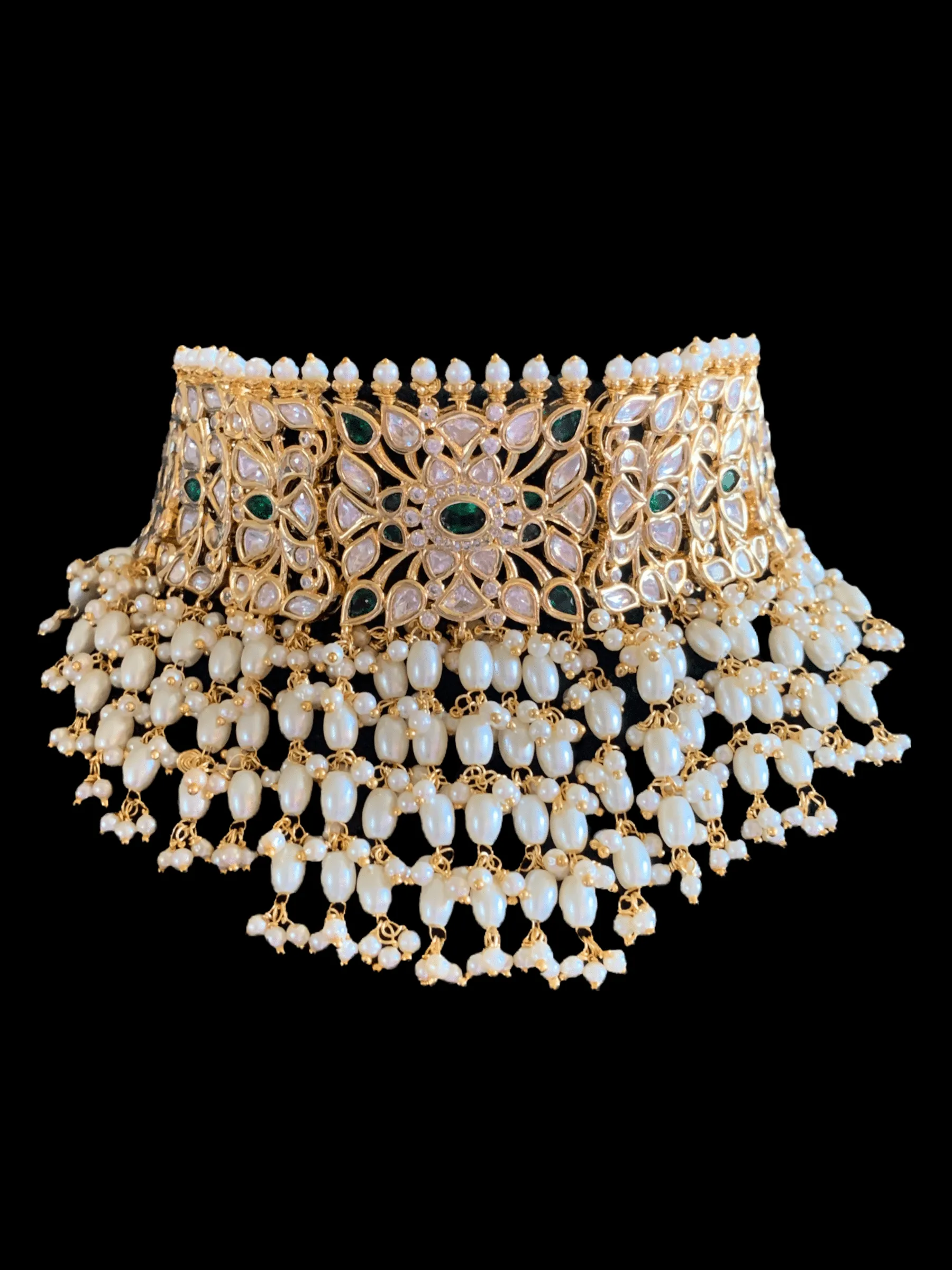 Nidrita bridal polki choker - green ( SHIPS IN 4 WEEKS  )