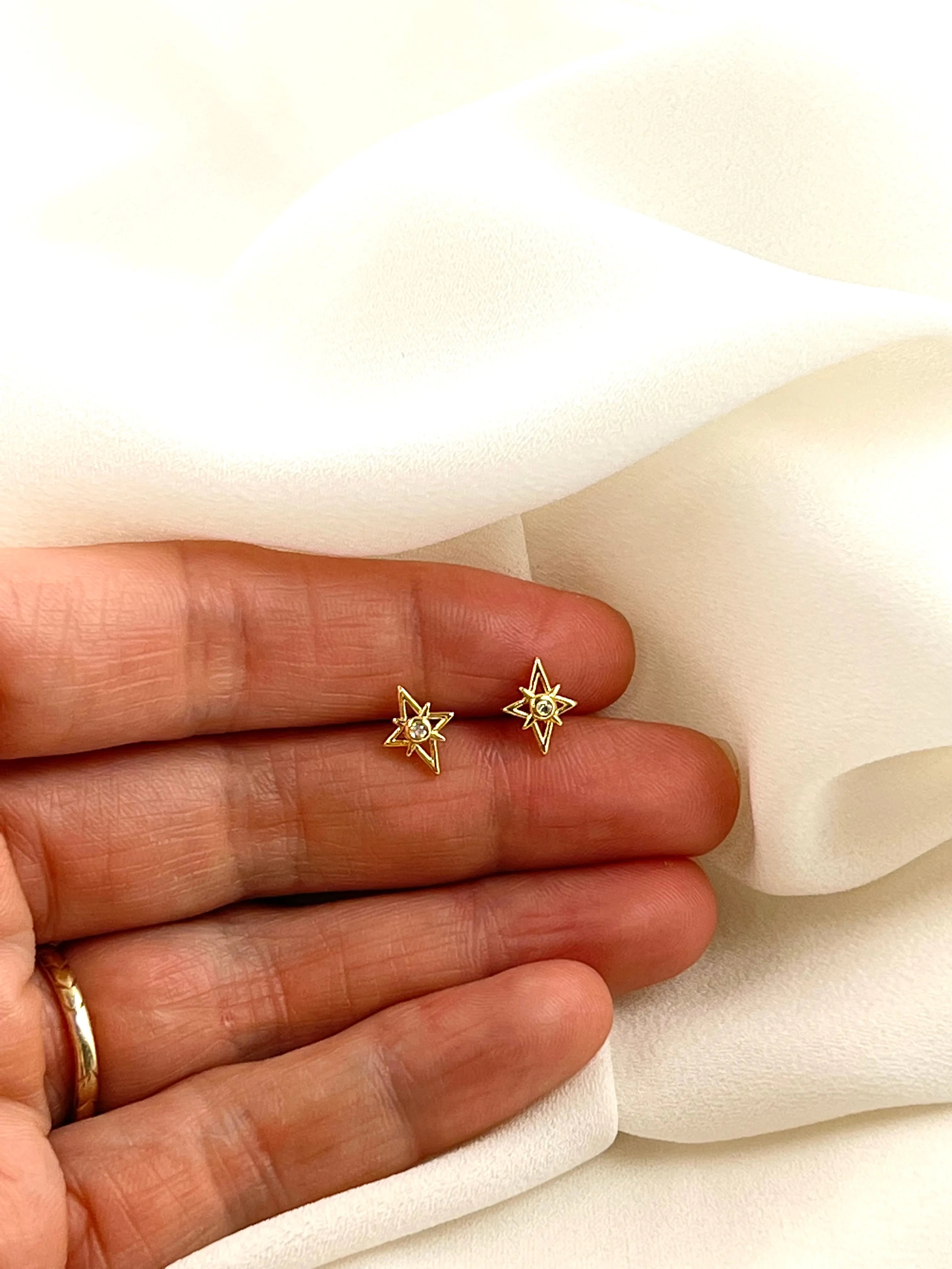 North Star Cubic Zirconia Stud Earrings