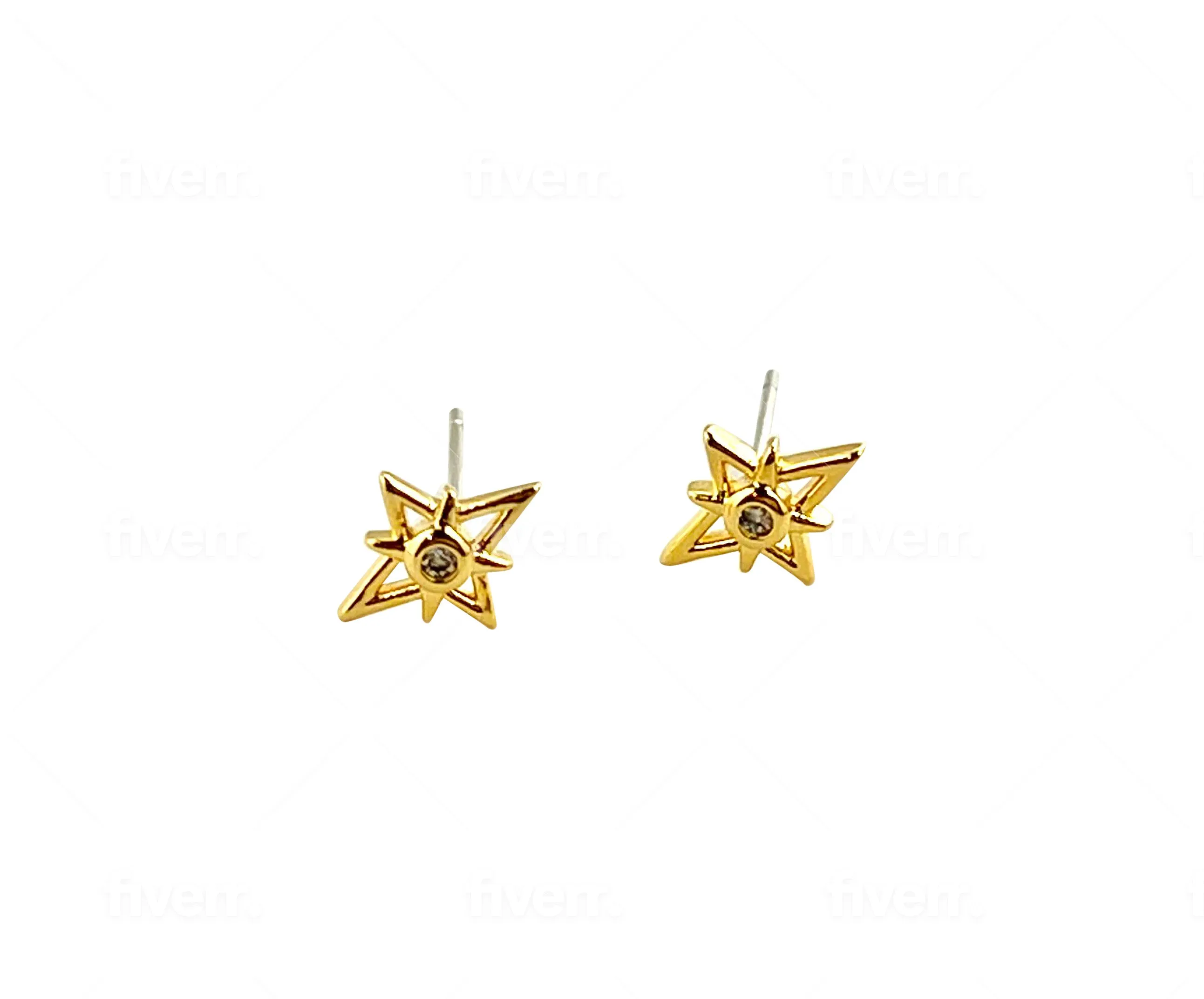 North Star Cubic Zirconia Stud Earrings