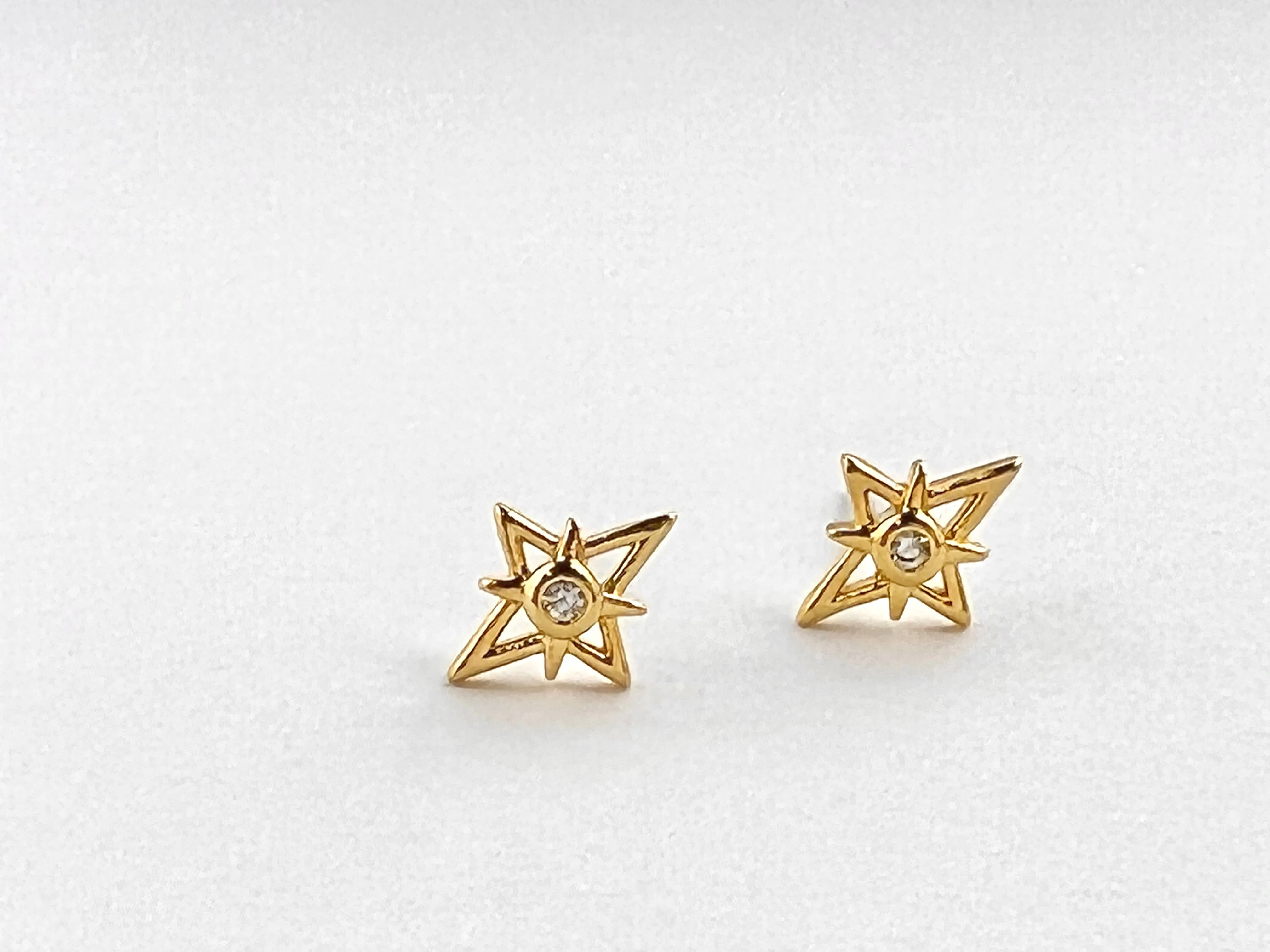 North Star Cubic Zirconia Stud Earrings