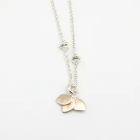 One of a Kind:  Bronze 3 Petite Petal Short Necklace