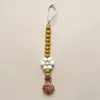 Pacifier Clip/Floral - Mustard