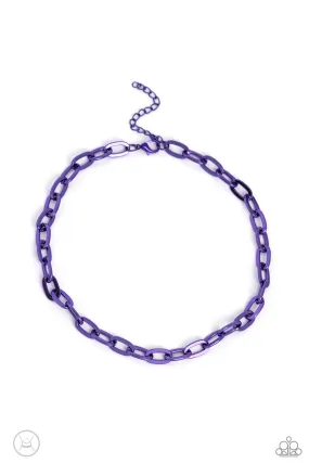 Paparazzi Exuberant Encore Purple Choker Necklace & Earring Set