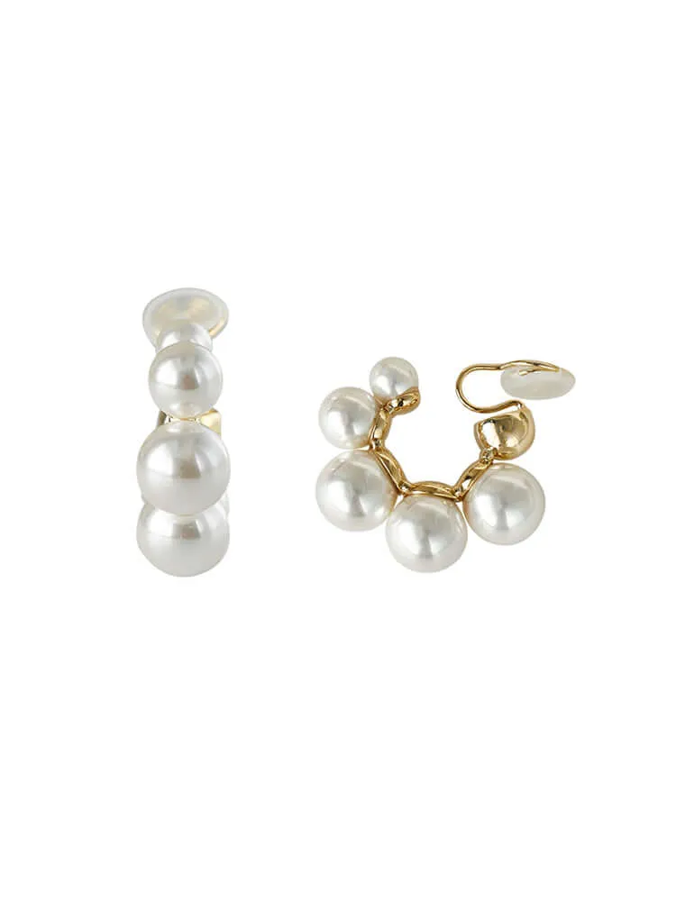 Pearls Gold Plated Clip on Earrings for Women