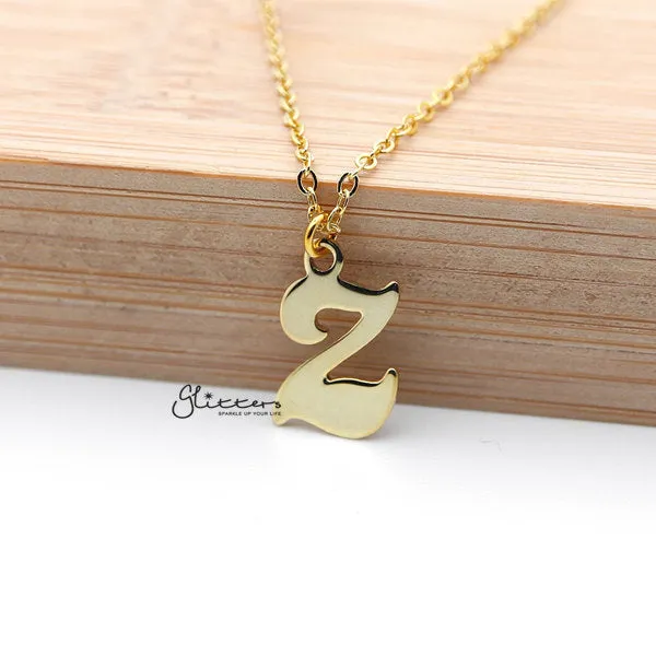 Personalized 24K Gold Plated over Sterling Silver Alphabet Necklace-Font 3