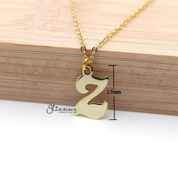 Personalized 24K Gold Plated over Sterling Silver Alphabet Necklace-Font 3