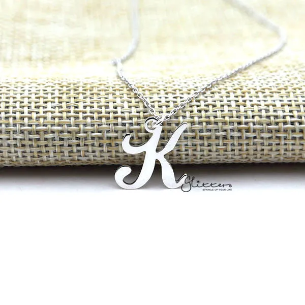 Personalized Sterling Silver Alphabet Necklace - Font 5