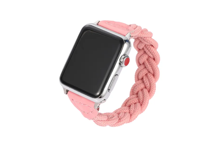 Pink Braided Watch Band