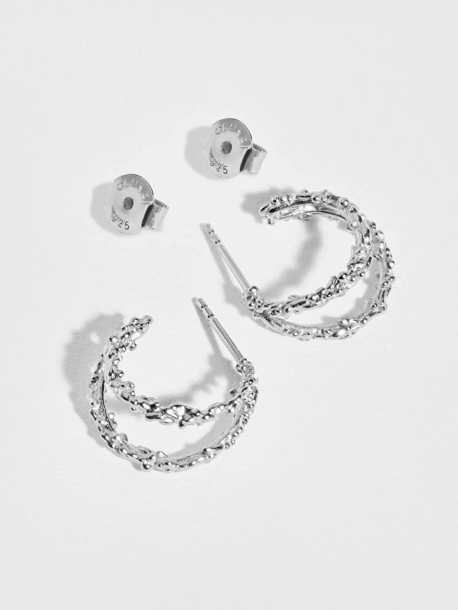 Priana Double Hoop Stud Earrings