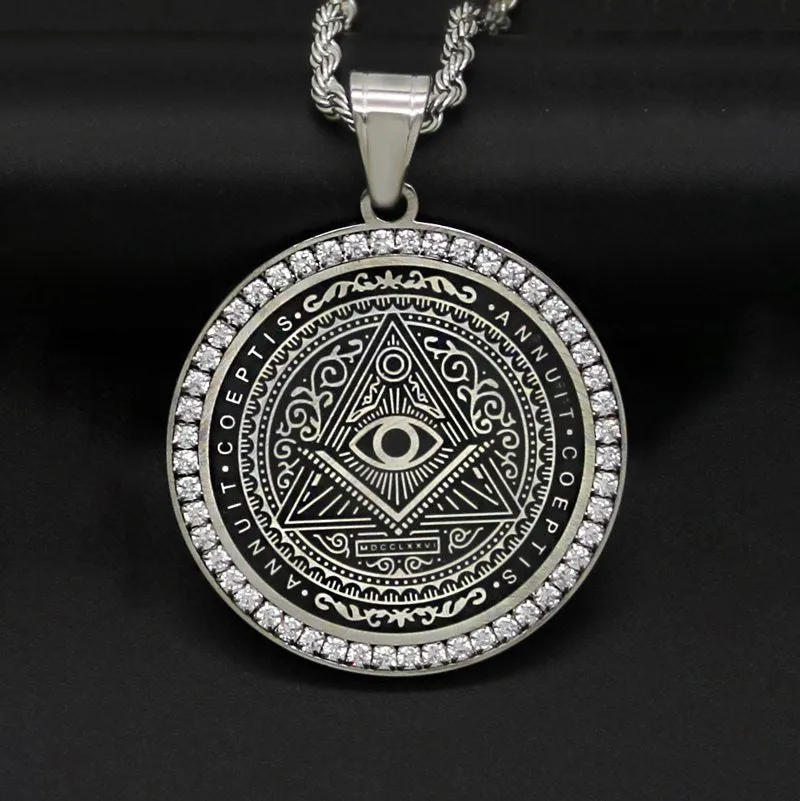 Pyramid Round Enamel Pendant