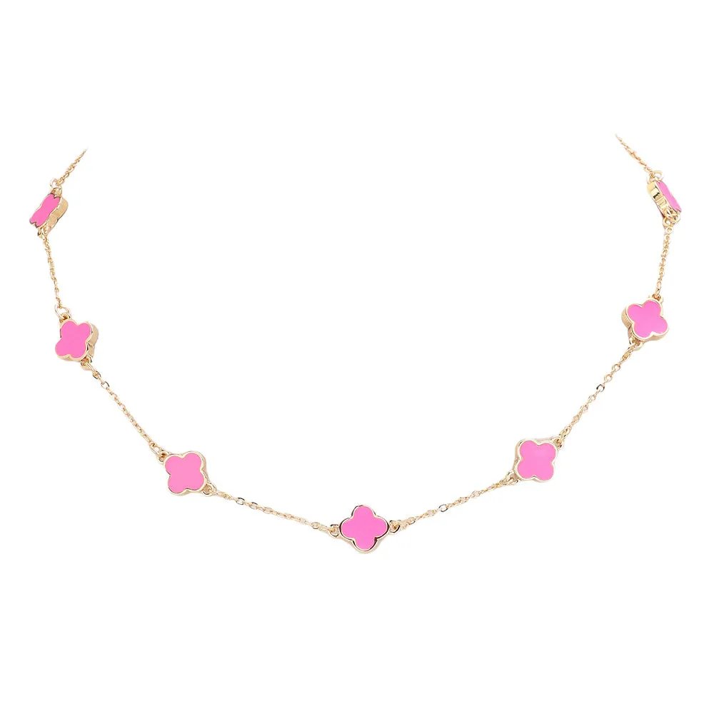 Quatrefoil Station Necklace