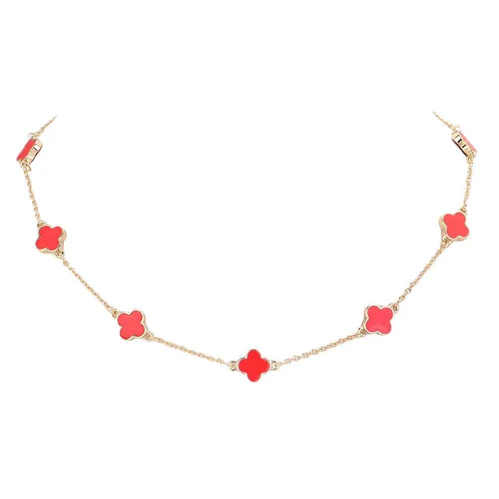 Quatrefoil Station Necklace