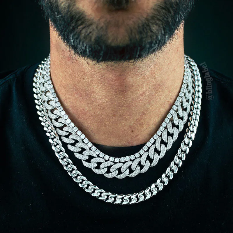 Quavo Migos Choker Chains Set in White Gold