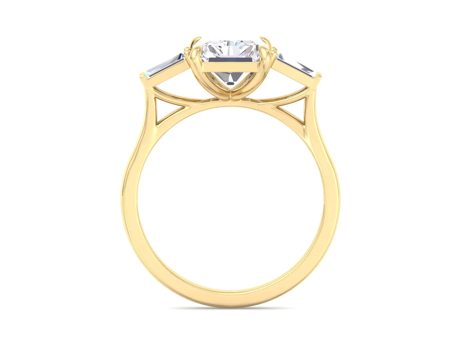 Radiant cut Diamond Three Stone Ring