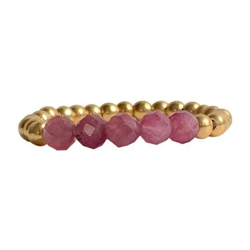 RING 5 STONES PINK TOURMALIN