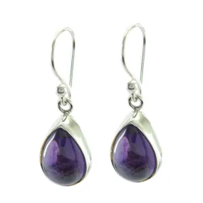 Riyo Engaging 925 Sterling Silver Earring For Demoiselle Amethyst Earring Bezel Setting Purple Earring Dangle Earring