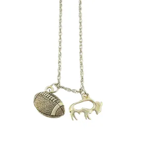 Shaun Silverwood Buffalo & Football Charm Necklace