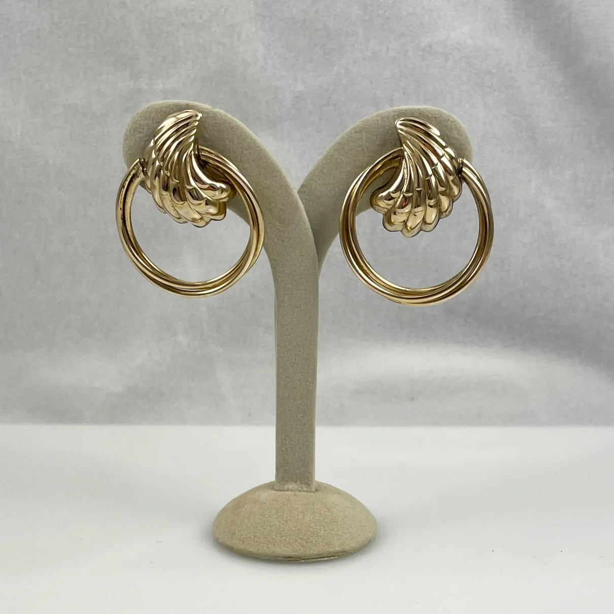 Shell Hoop Earrings 14K Gold Filled by Carla