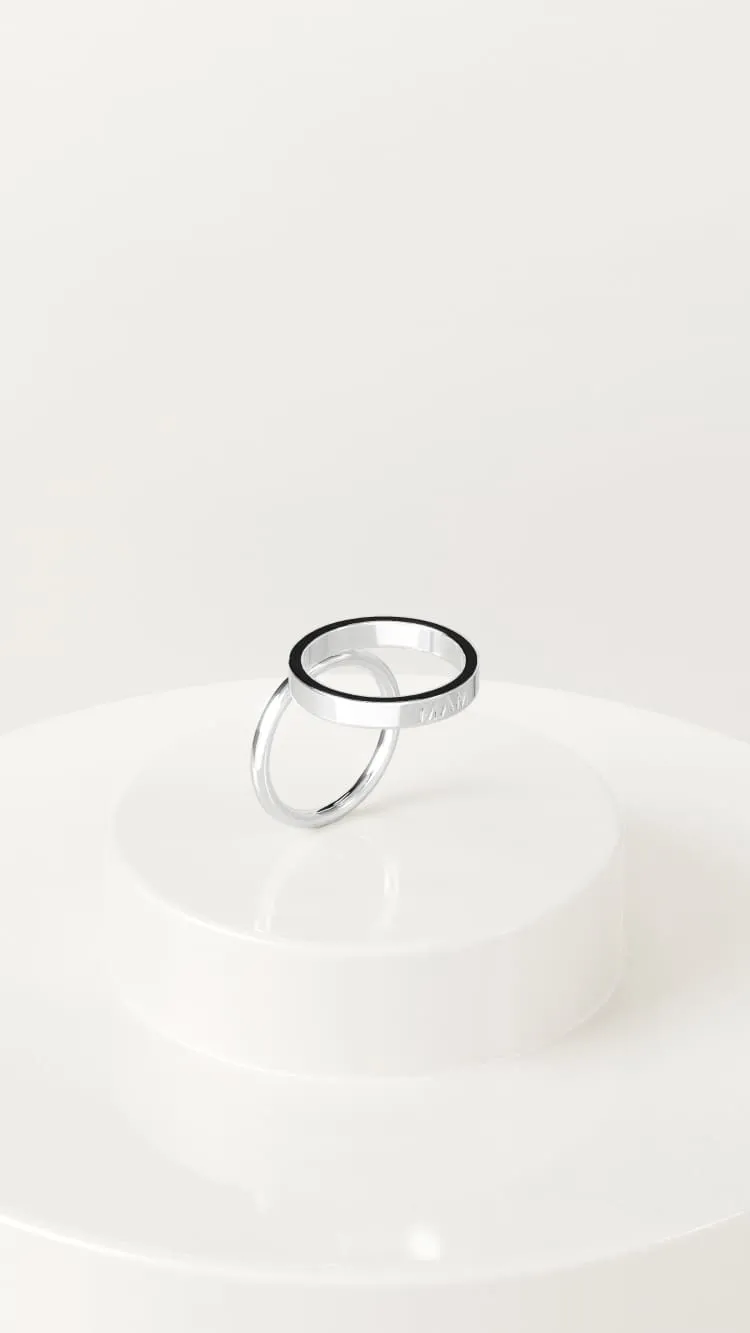 Silver circle ring