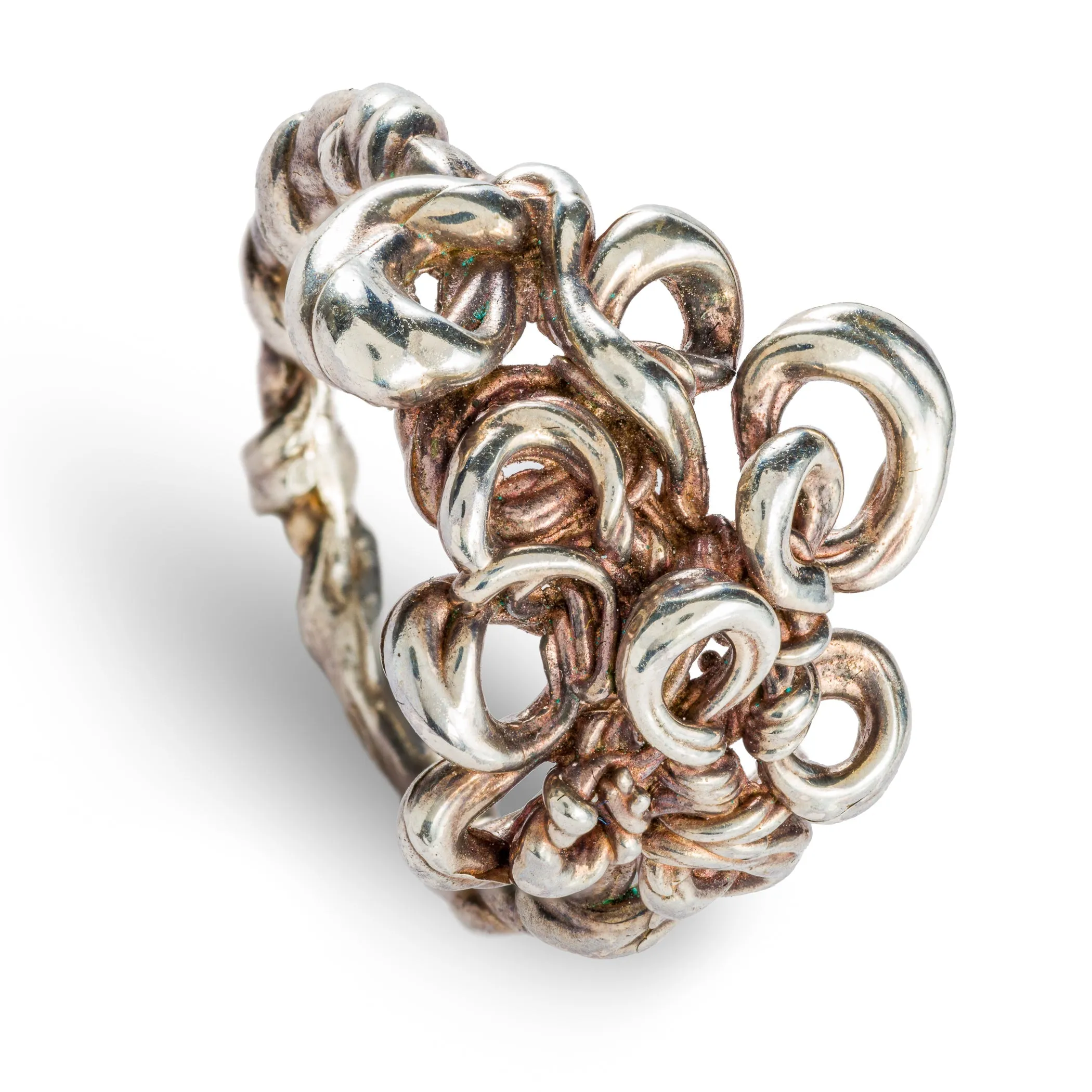 Silver Curls Ring