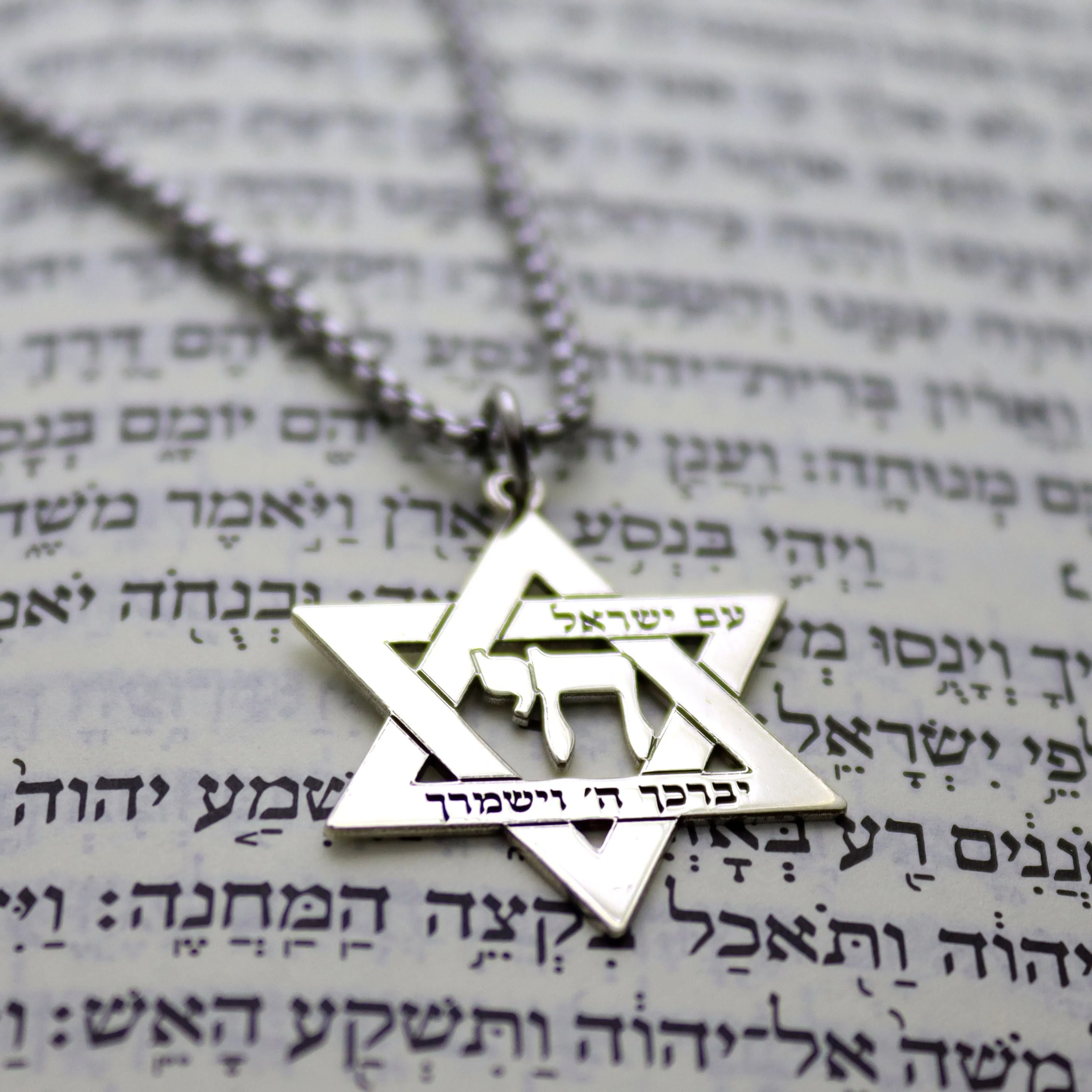 Silver Star of David Pendant - Magen David necklace - Chai Jewelry