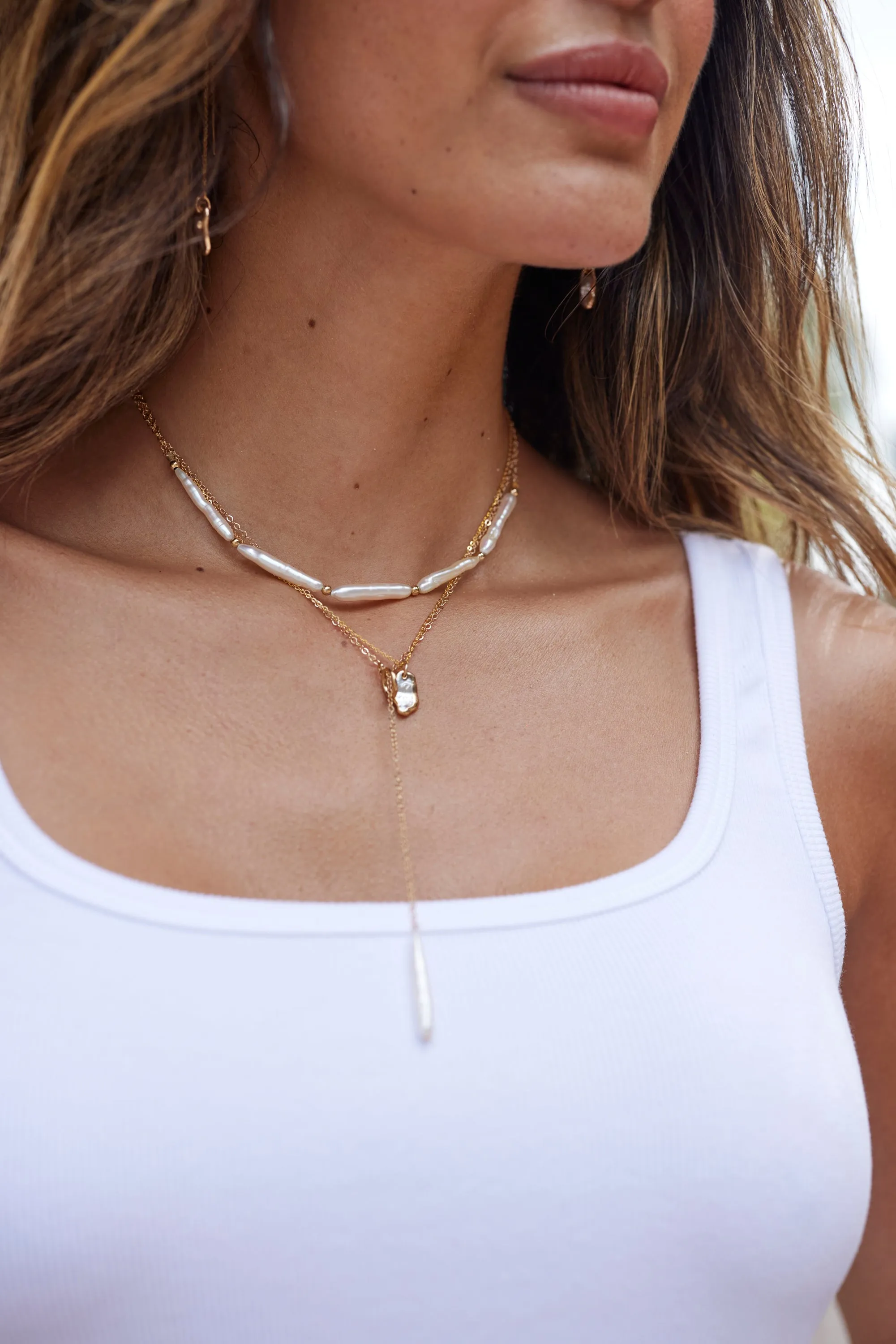 Skinny Dip Pearl Lariat