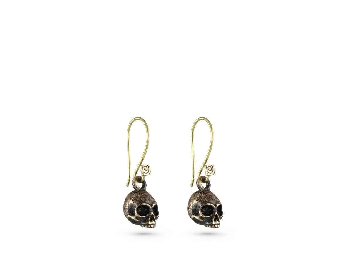 Skull Earrings - Bronze