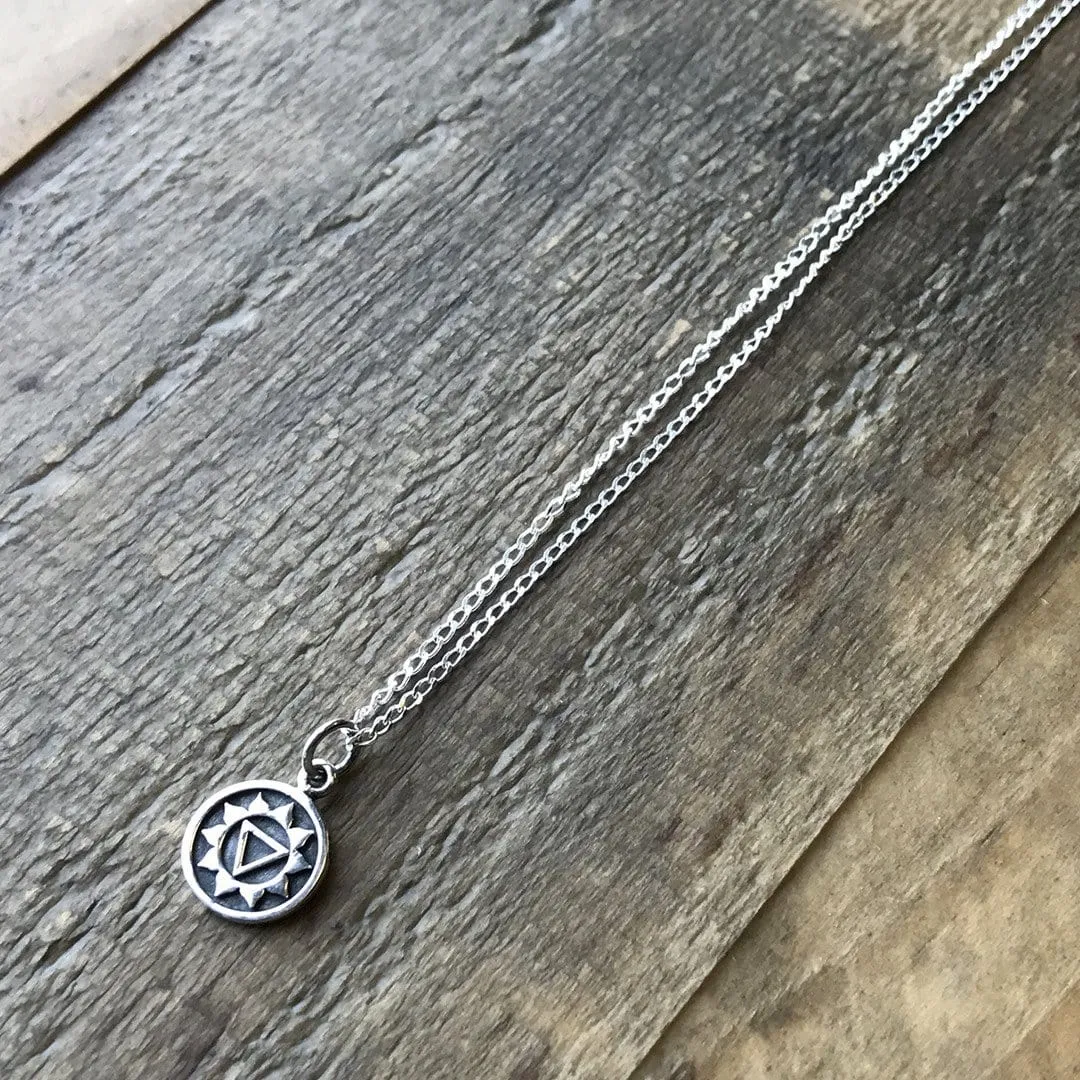 Solar Plexus Chakra Sterling Silver Chain Necklace