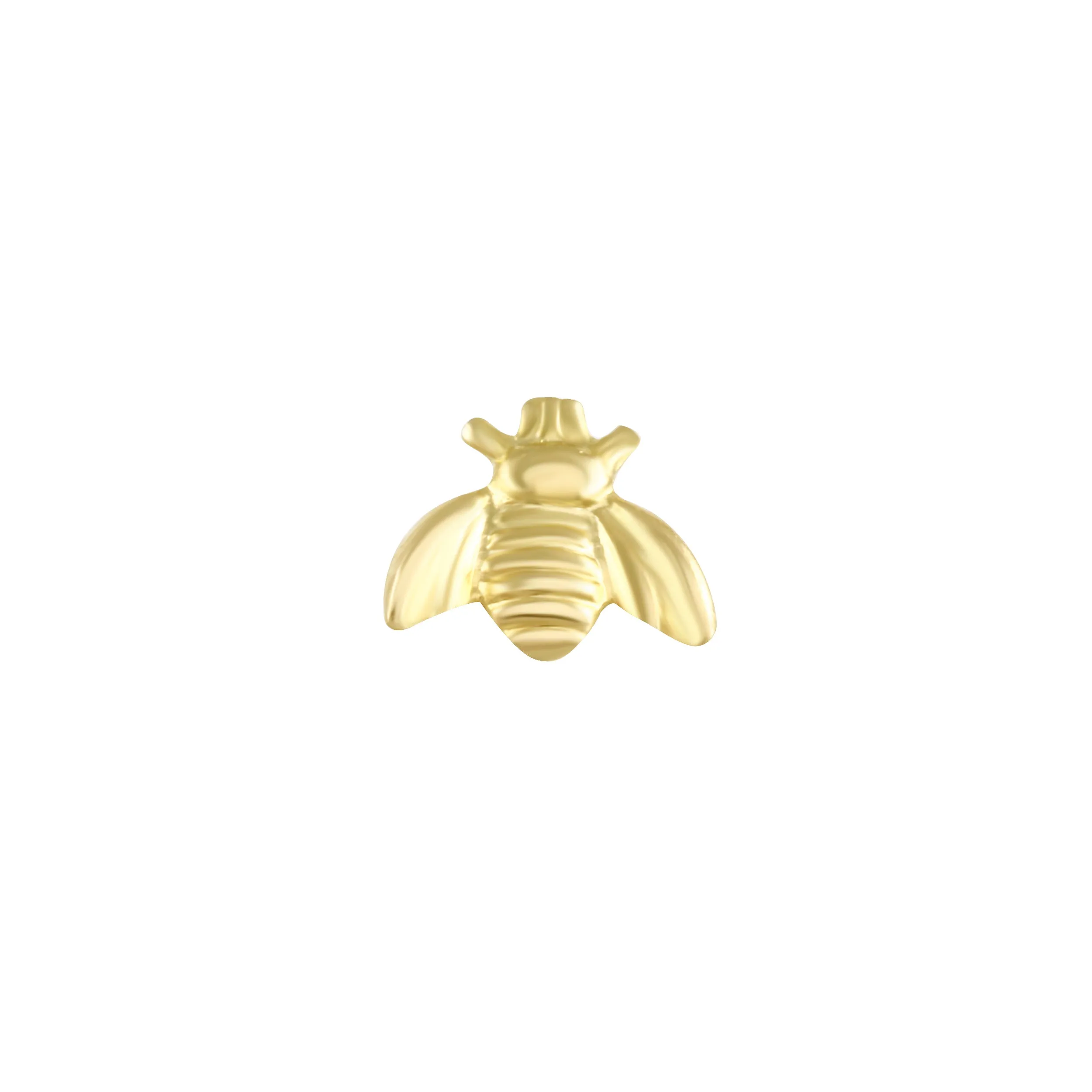 Solid Gold Bumblebee Single Stud Earring, 14K