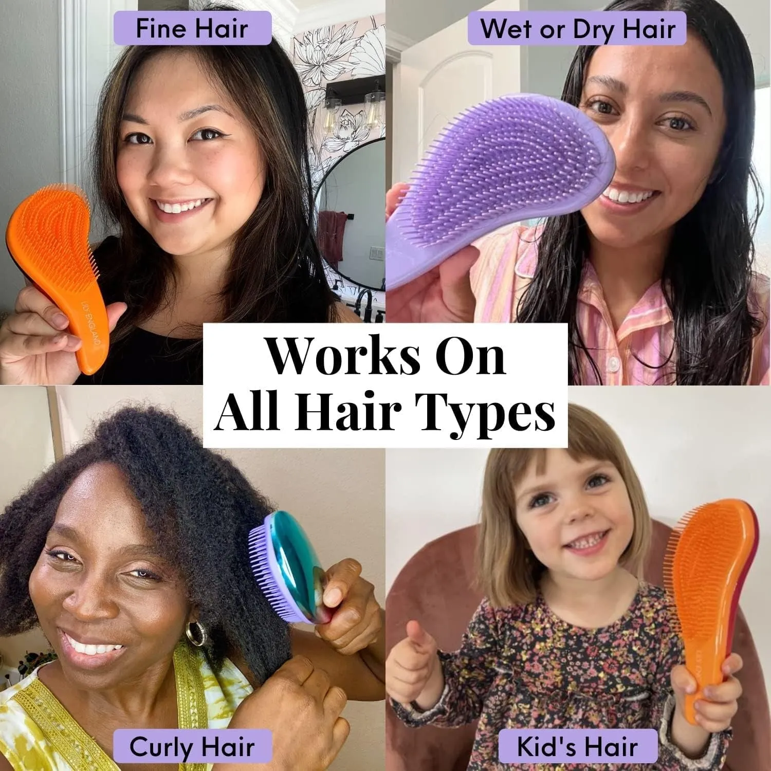 Spring Detangler Brush for Thick Hair, Curly, Straight & Natural Hair