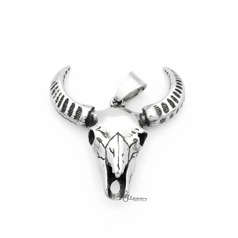 Stainless Steel Buffalo Skull Pendant