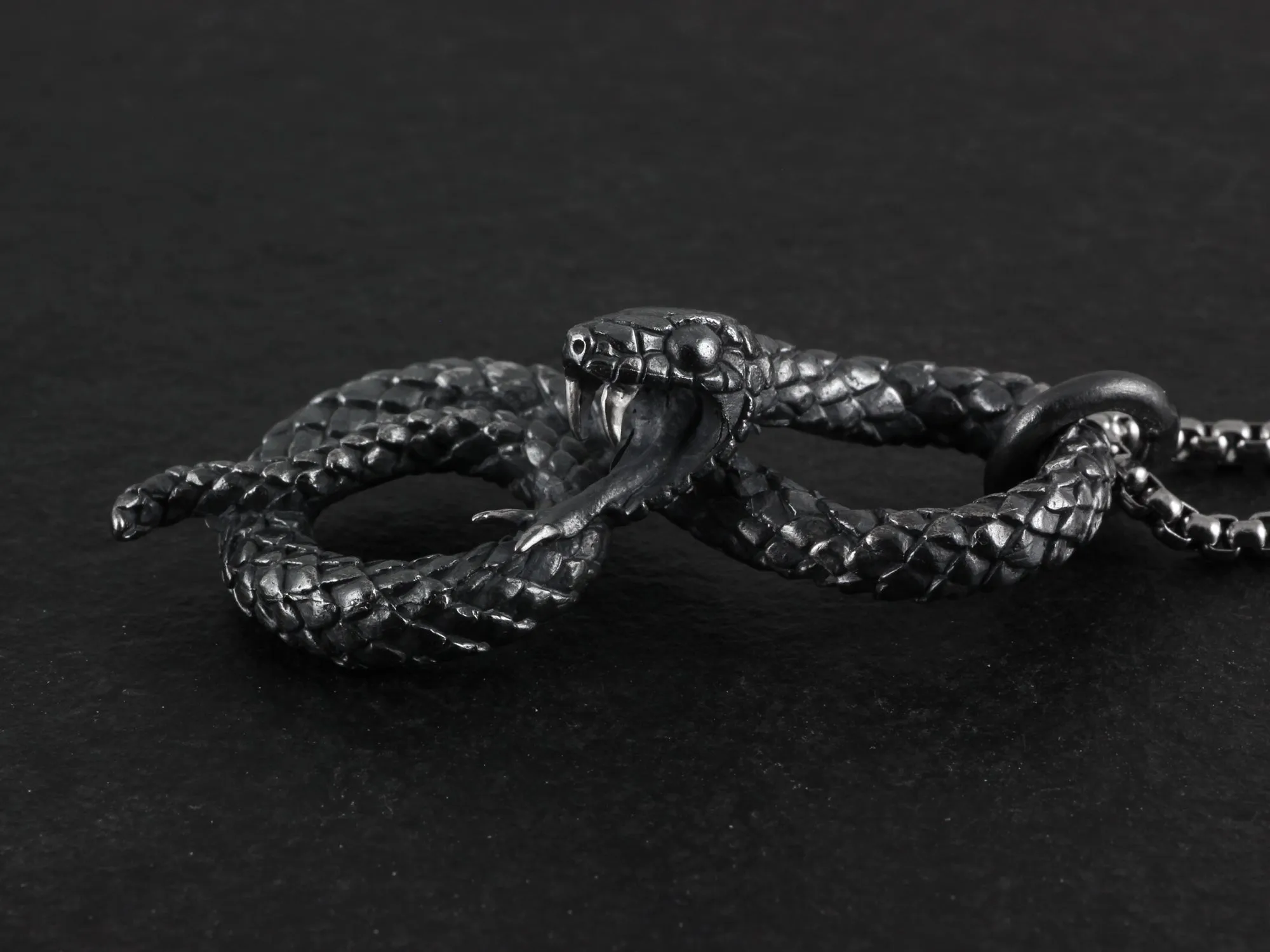 Sterling Silver Coiled Snake Necklace