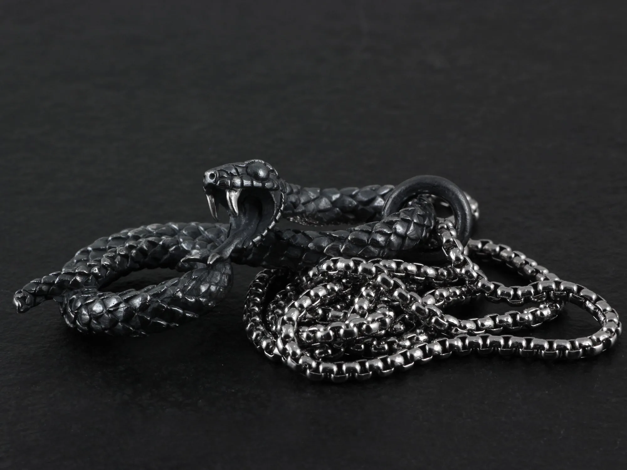 Sterling Silver Coiled Snake Necklace