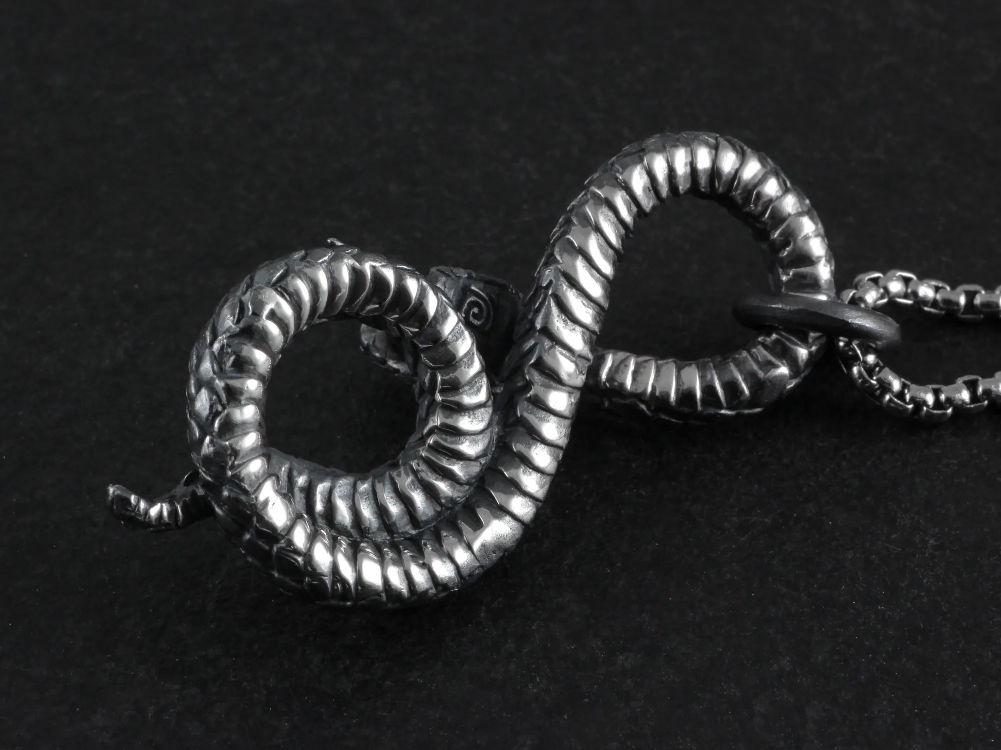 Sterling Silver Coiled Snake Necklace