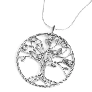 Sterling silver necklace for woman from Israel. Tree of Life Necklace.