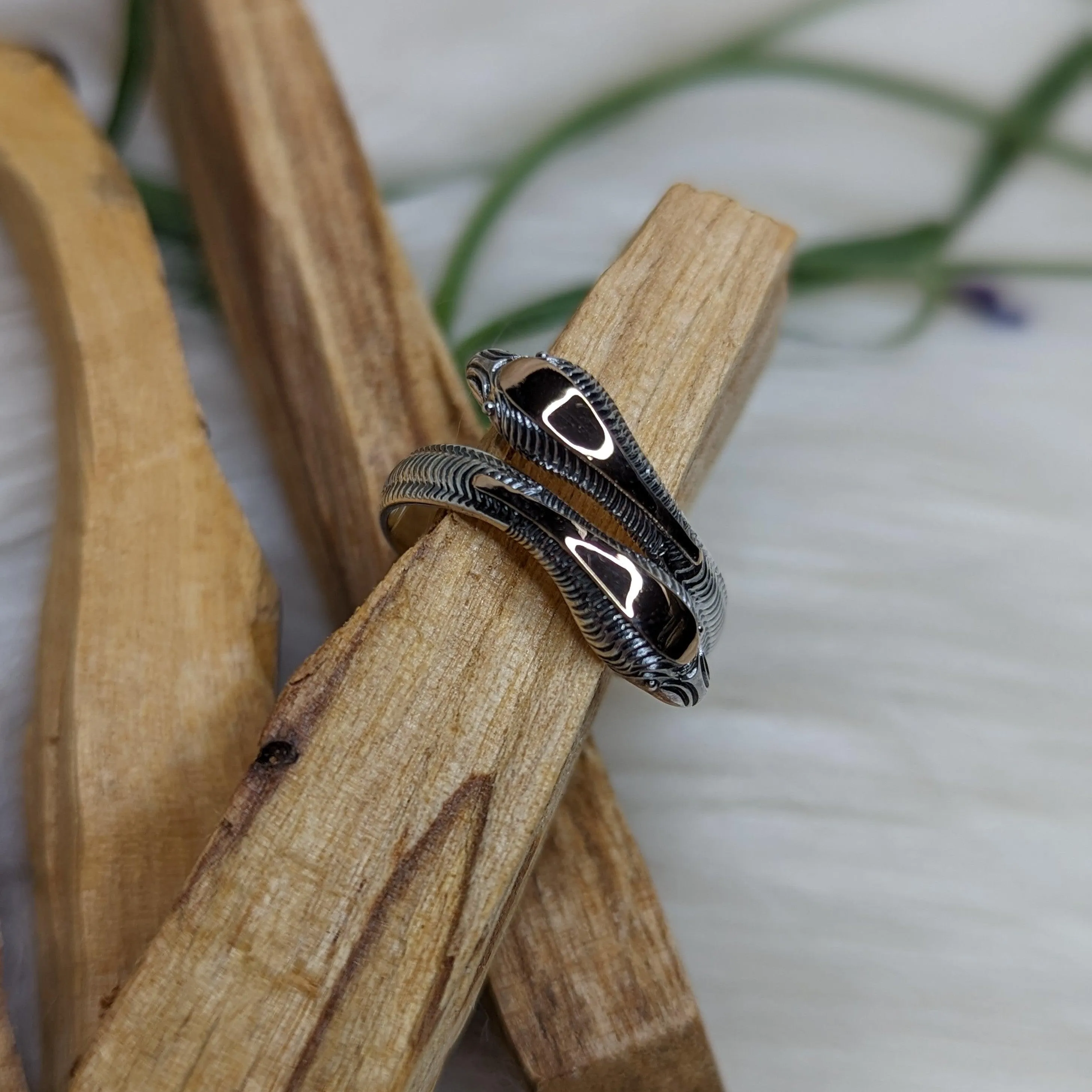 Sterling Silver Snake Adjustable Ring