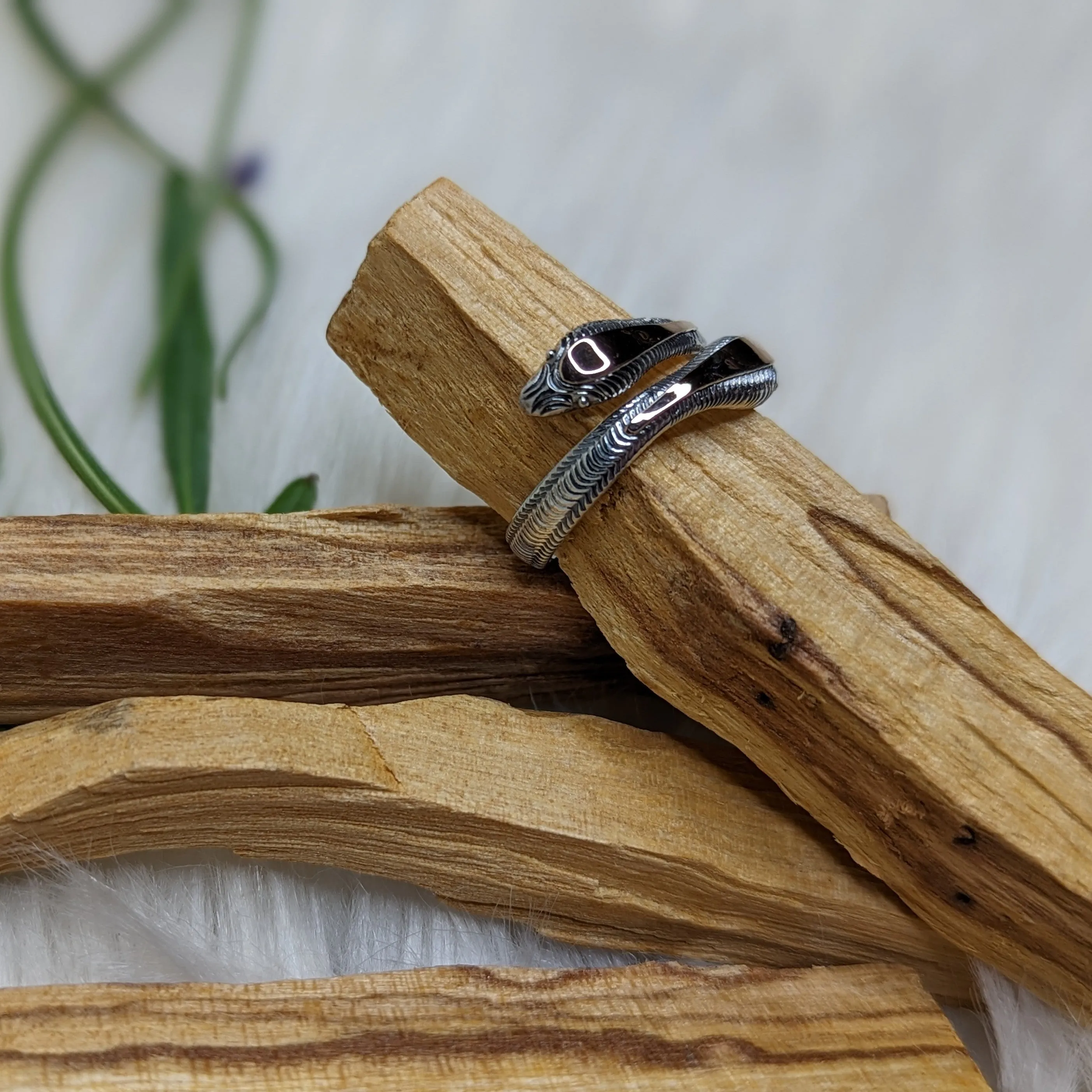 Sterling Silver Snake Adjustable Ring