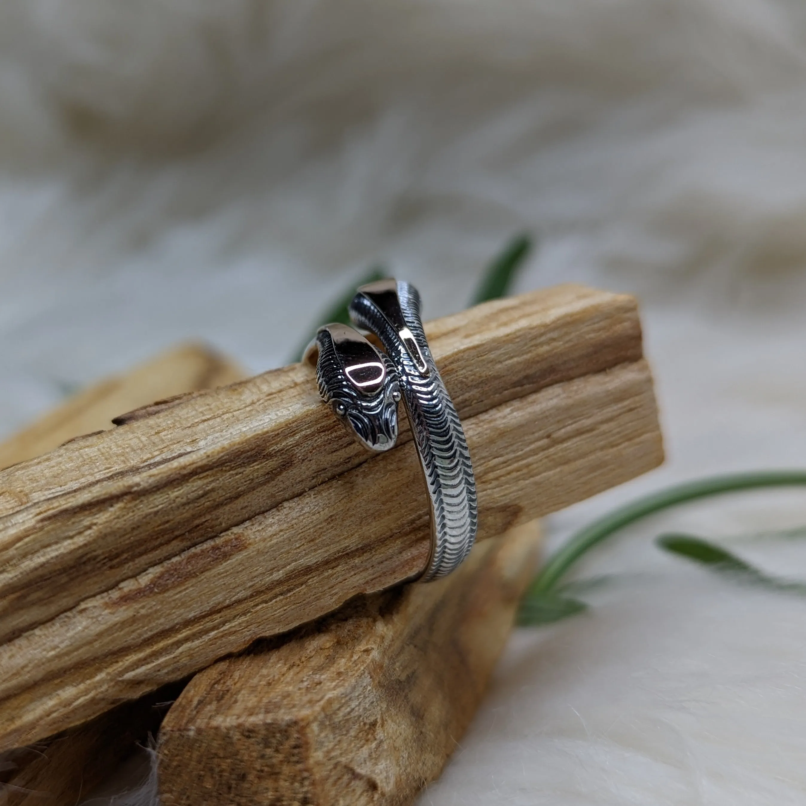 Sterling Silver Snake Adjustable Ring