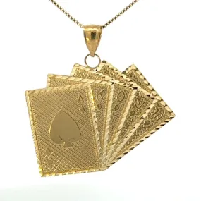 Straight Flush Pendant - 10K Yellow Gold