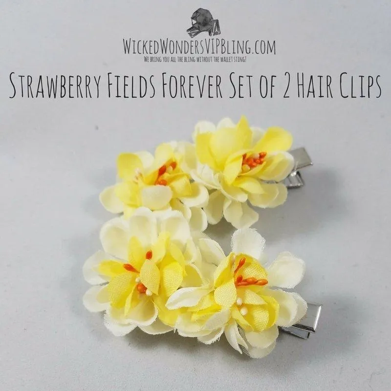 Strawberry Fields Forever Hair Clips